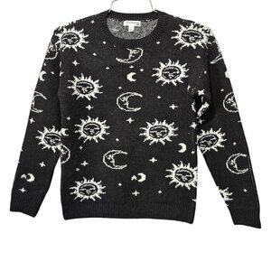 Eyeshadow Girls Sun And Moon New Black Knit Sweater